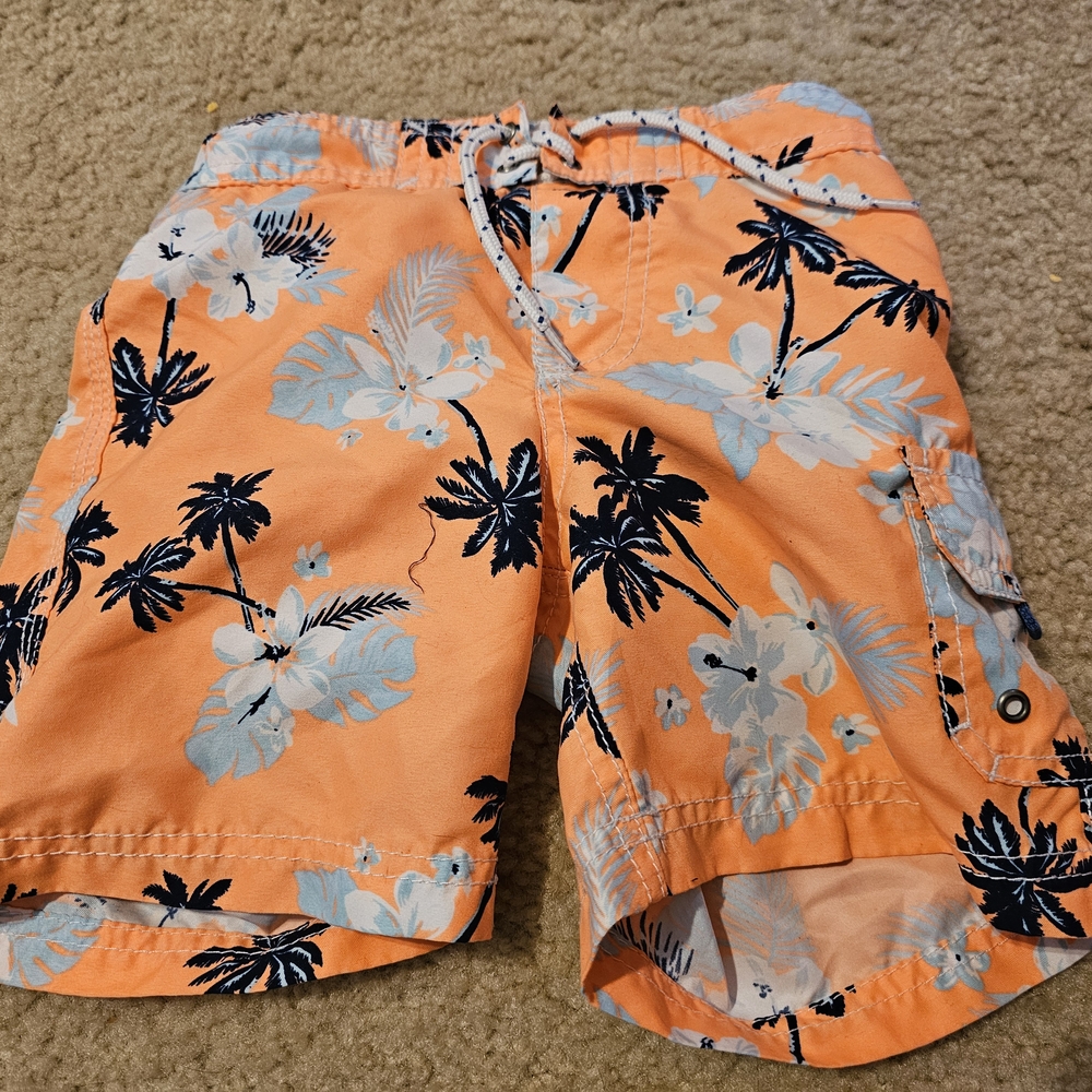 Tropical Orange Floral Shorts